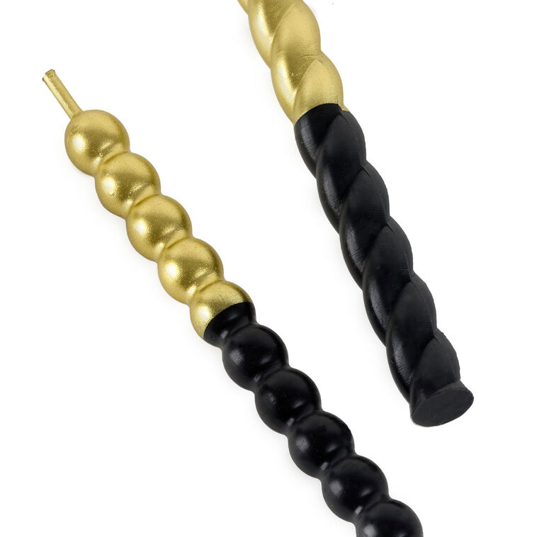 Hallmark Black And Gold Squiggles Birthday Candles Pack Of 4