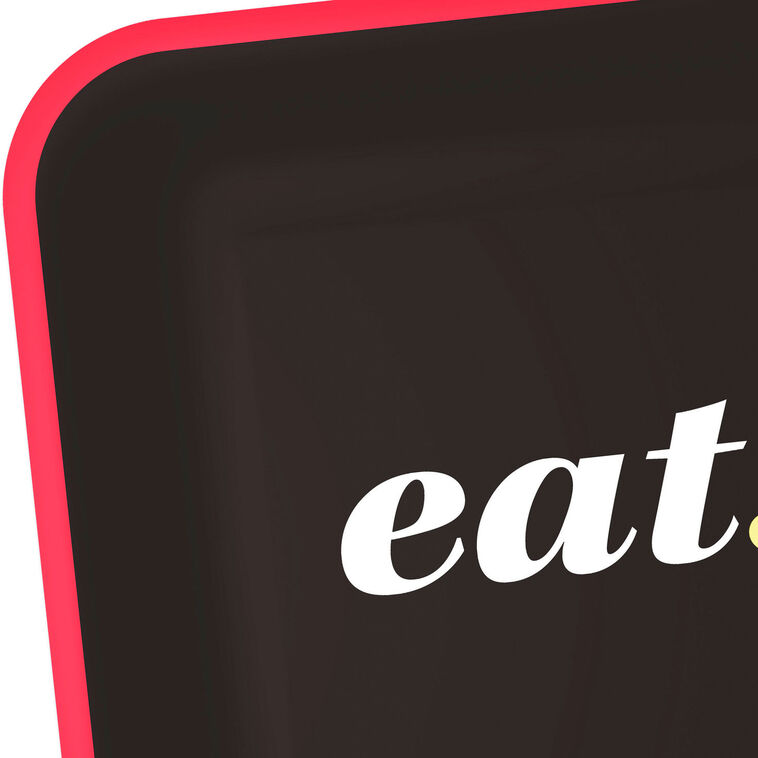 Hallmark Black And Red "Eat" Square Dinner Plates Set Of 8