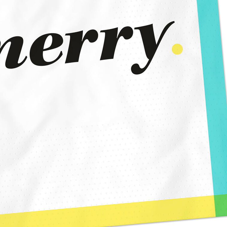 Hallmark Black And White "Be Merry" Cocktail Napkins Set Of 16
