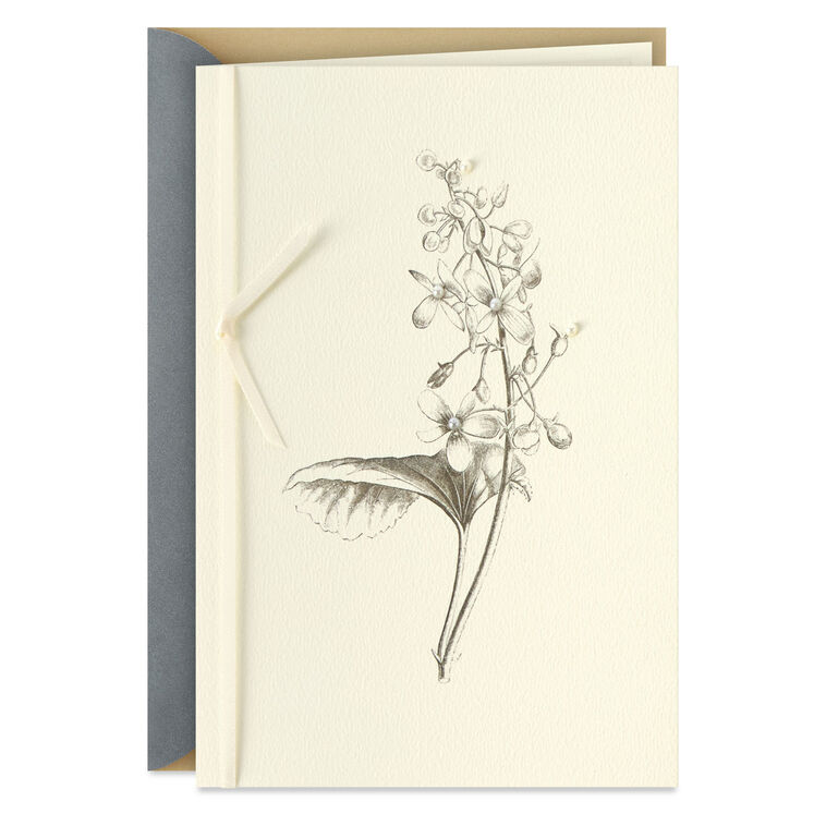 hallmark Black-and-White Botanical Drawing Blank Card
