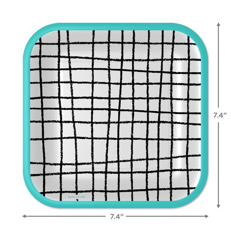 Hallmark Black And White Grid Square Dessert Plates Set Of 8