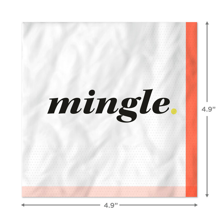 Hallmark Black And White "Mingle" Cocktail Napkins Set Of 16