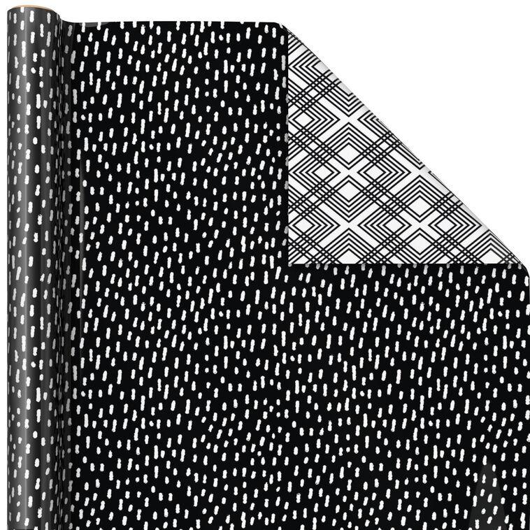 Hallmark Black And White Prints 3-Pack Reversible Wrapping Paper 75 Sq. Ft. Total