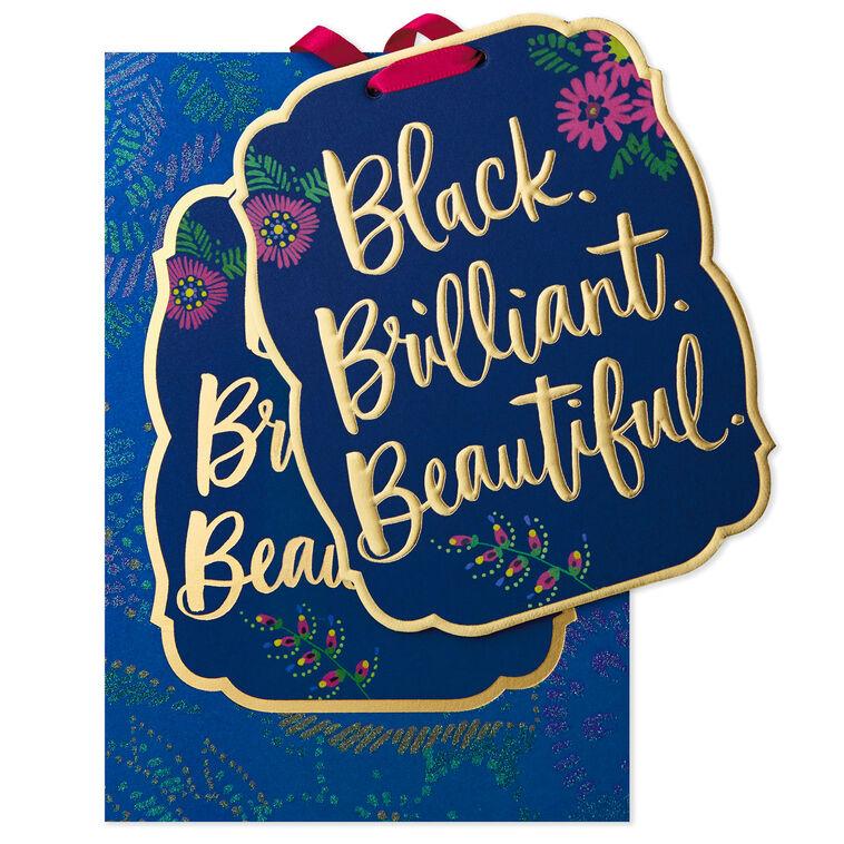 Hallmark Black Brilliant And Beautiful Birthday Card With Decoration