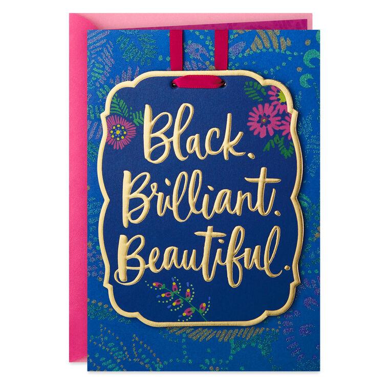 hallmark Black Brilliant and Beautiful Birthday Card With Decoration