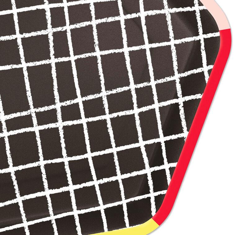 Hallmark Black Grid Hexagonal Dessert Plates Set Of 8