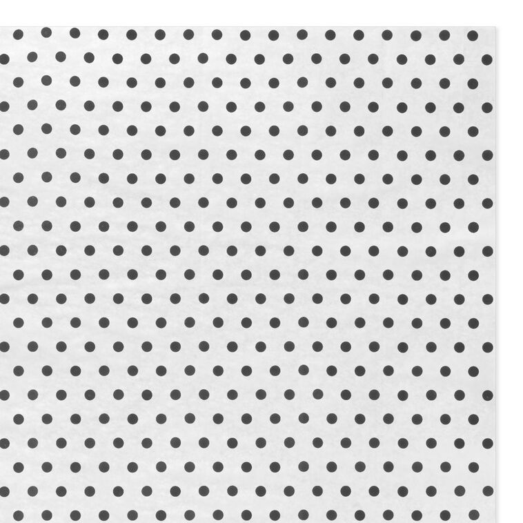 Hallmark Black Polka Dots On Ivory Tissue Paper 6 Sheets
