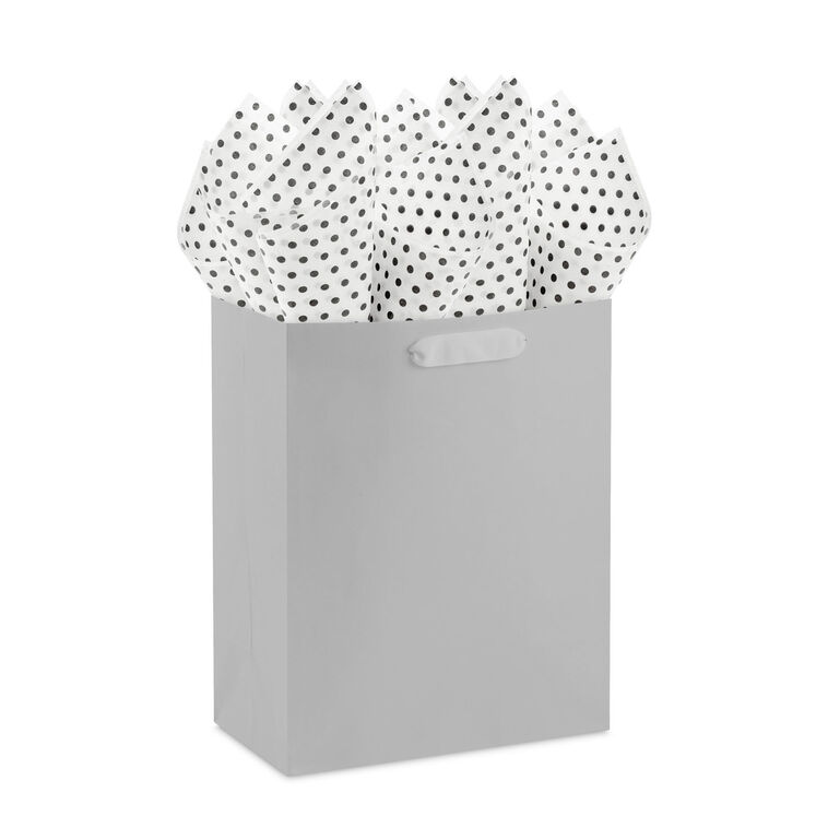 Hallmark Black Polka Dots On Ivory Tissue Paper 6 Sheets