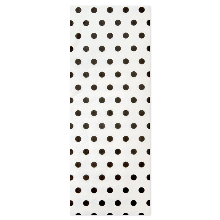 hallmark Black Polka Dots on Ivory Tissue Paper 6 sheets