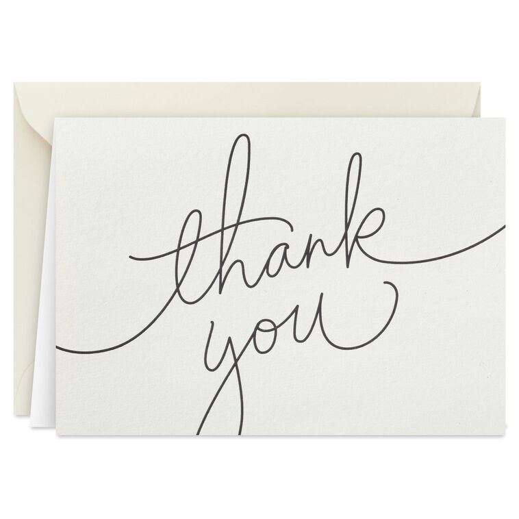 Hallmark Black Script On Ivory Blank Thank You Notes Pack Of 40