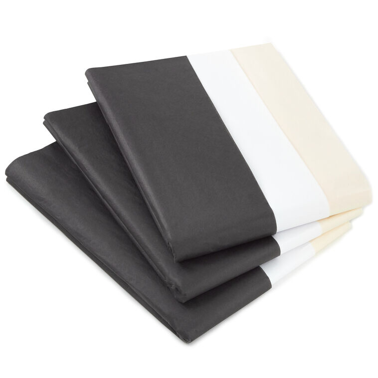 hallmark Black/White/Cream 3-Pack Bulk Tissue Paper 120 sheets