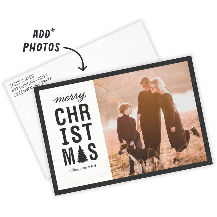 Hallmark Black & White Rustic Flat Christmas Photo Card