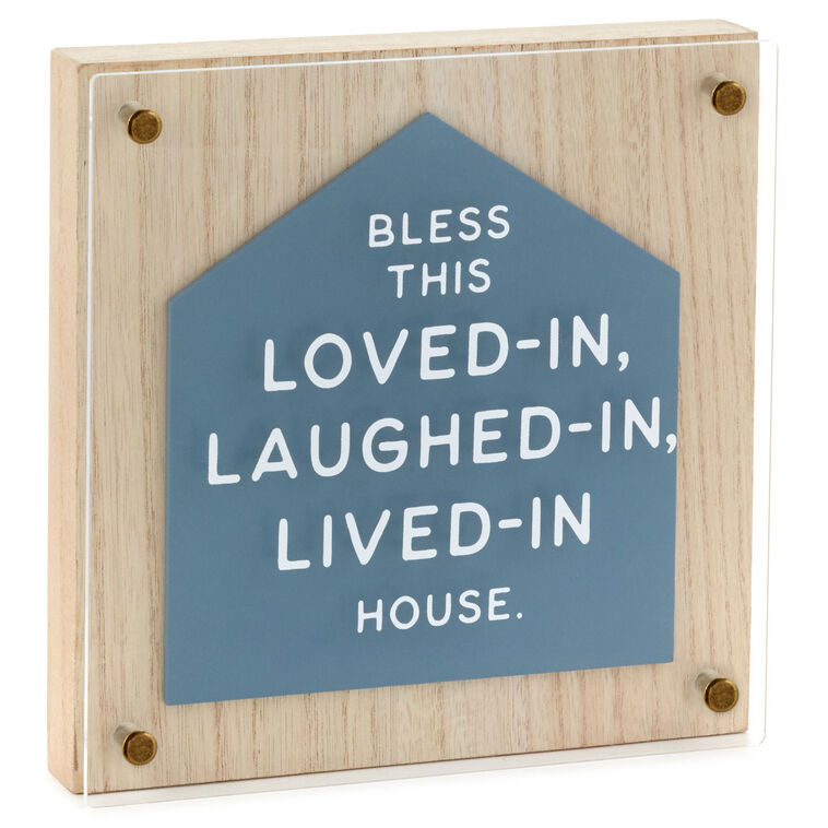 hallmark Bless This House Layered Square Quote Sign 8x8