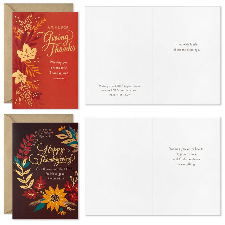 Hallmark Blessings Religious Assorted Boxed Thanksgiving Cards Pack Of 16