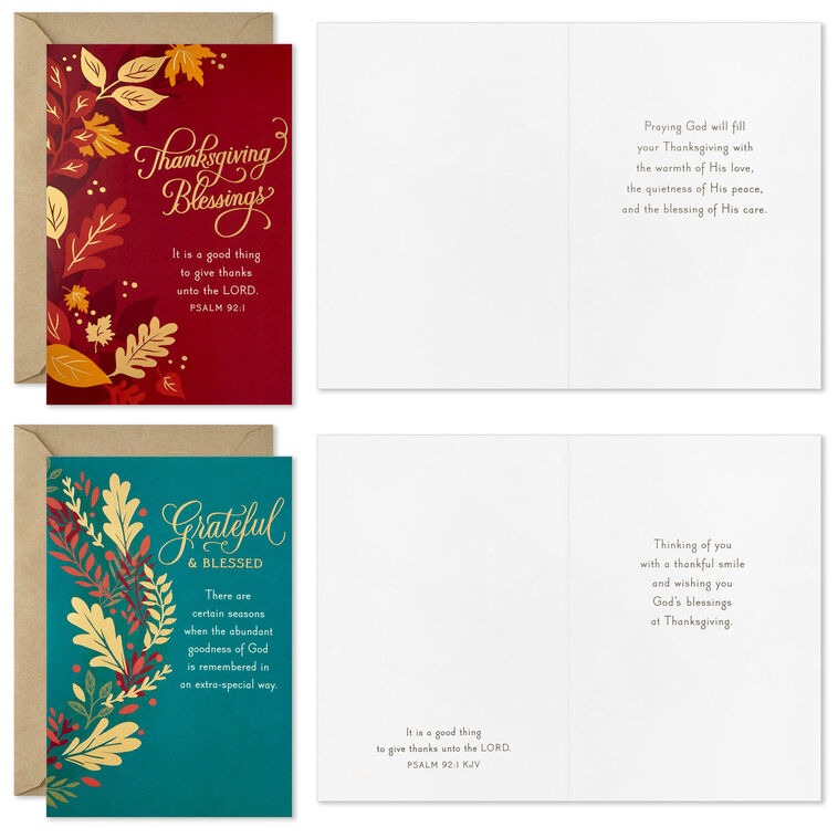 Hallmark Blessings Religious Assorted Boxed Thanksgiving Cards Pack Of 16