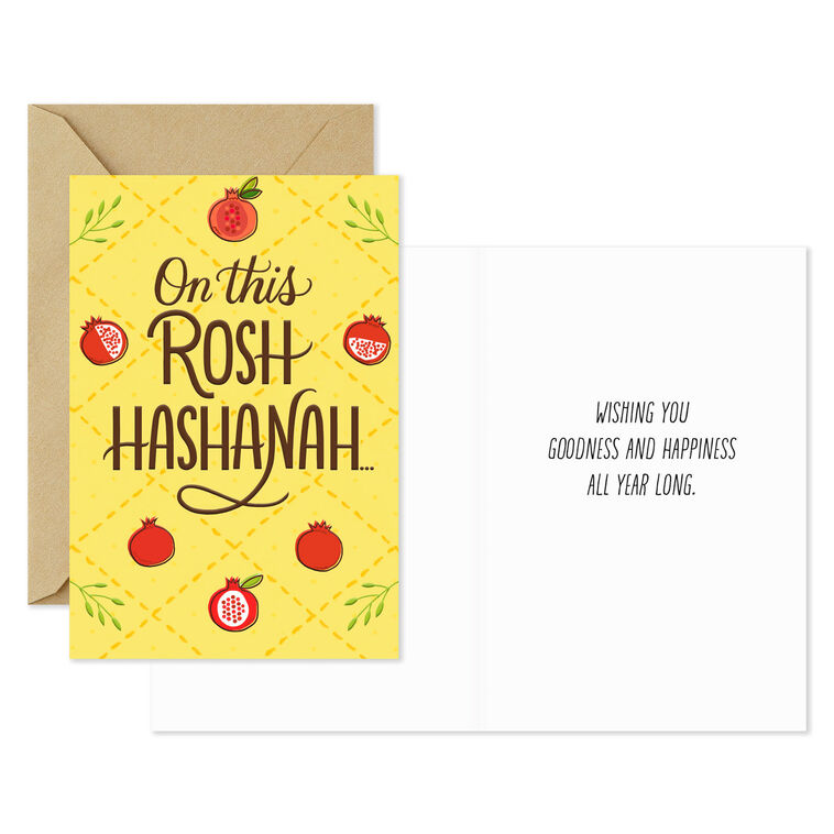 Hallmark Blue And Yellow Assorted Rosh Hashanah Cards Pack Of 6