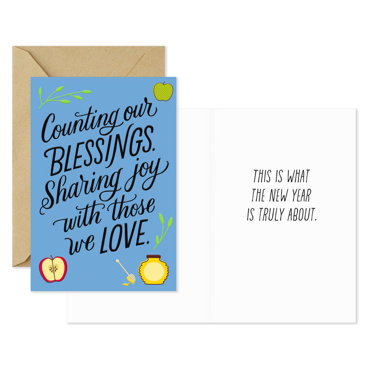 Hallmark Blue And Yellow Assorted Rosh Hashanah Cards Pack Of 6