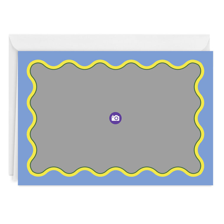 Hallmark Blue And Yellow Rick Rack Frame Blank Custom Card
