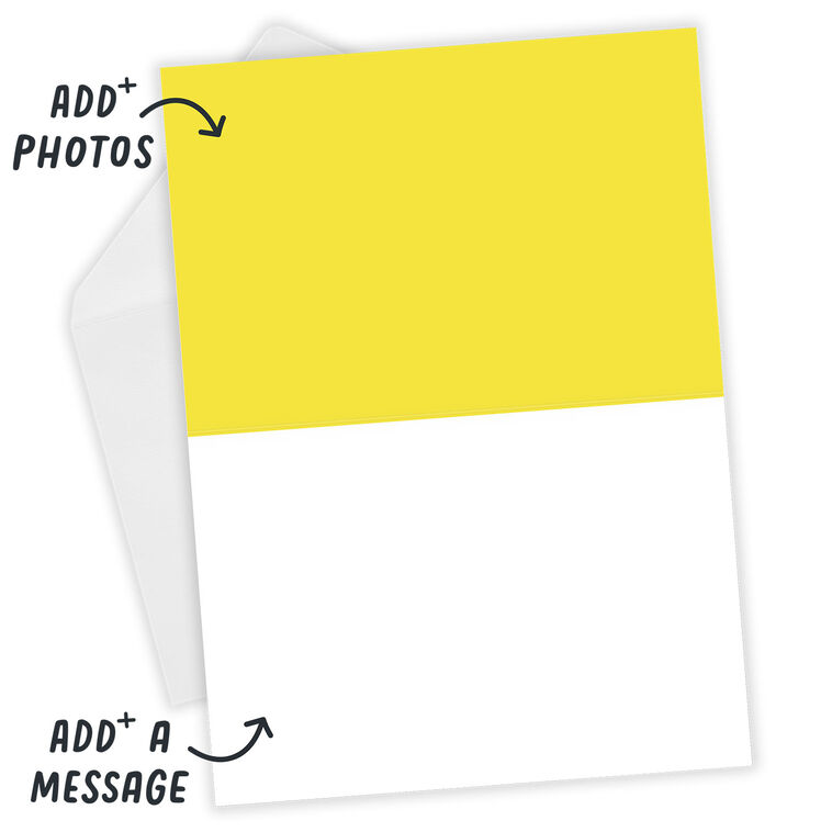 Hallmark Blue And Yellow Rick Rack Frame Blank Custom Card