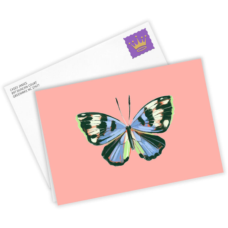 Hallmark Blue Butterfly Custom Thinking Of You Card
