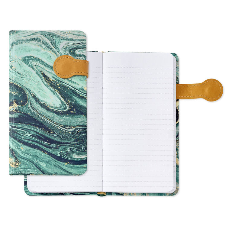 Hallmark Blue Green And Gold Marbled Hardcover Slim Journal
