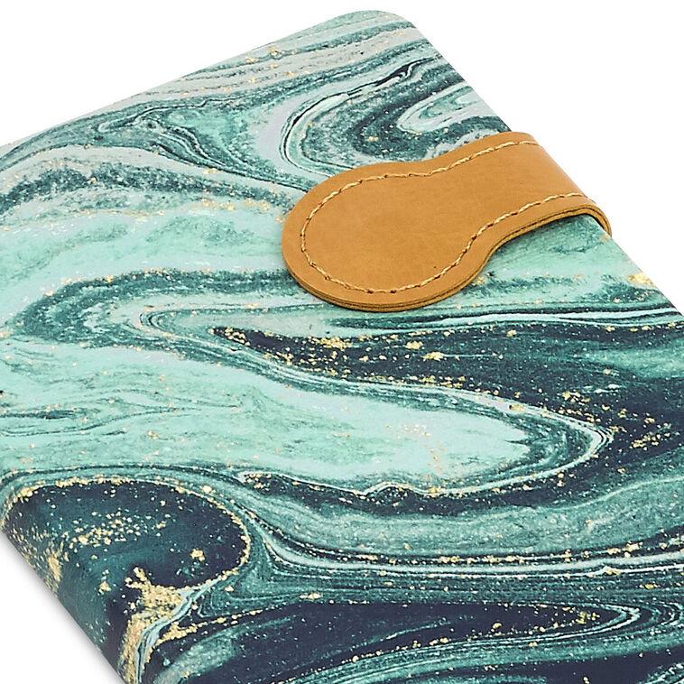 Hallmark Blue Green And Gold Marbled Hardcover Slim Journal