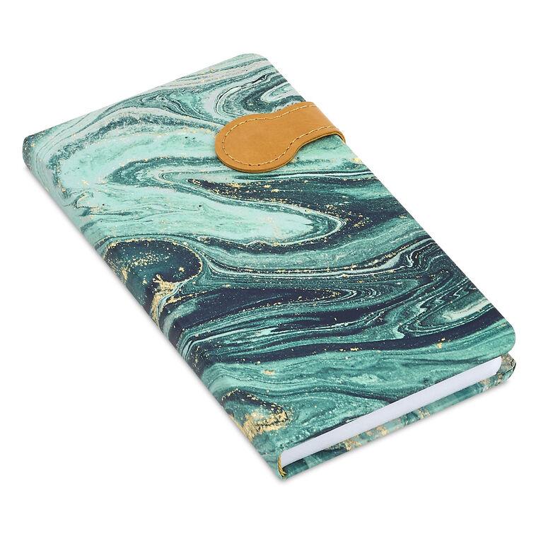 hallmark Blue Green and Gold Marbled Hardcover Slim Journal