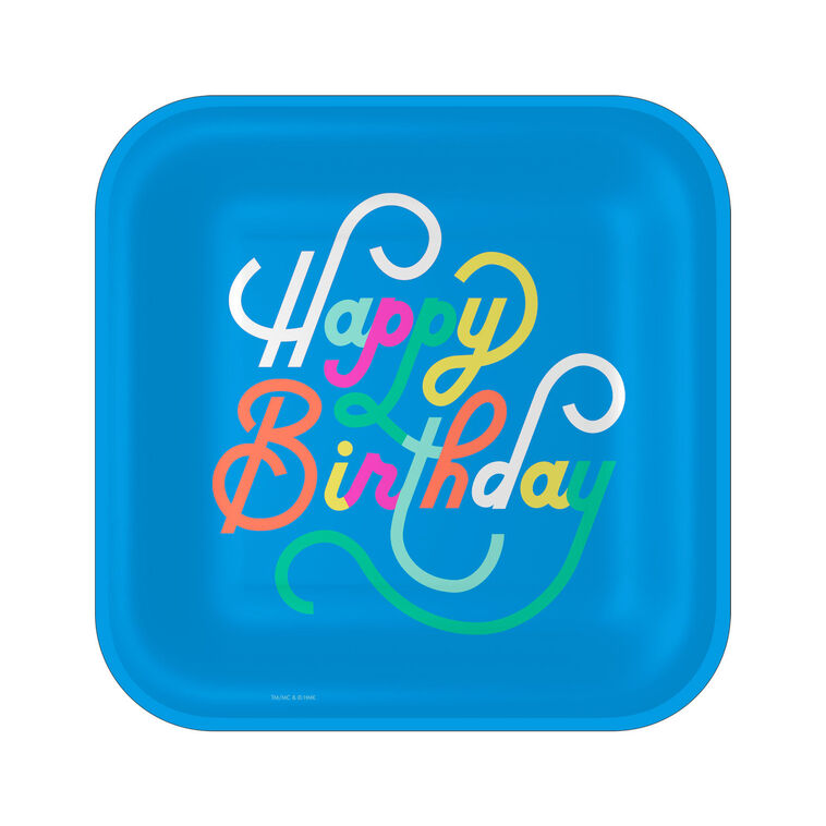 hallmark Blue "Happy Birthday" Dinner Plates Pack of 8