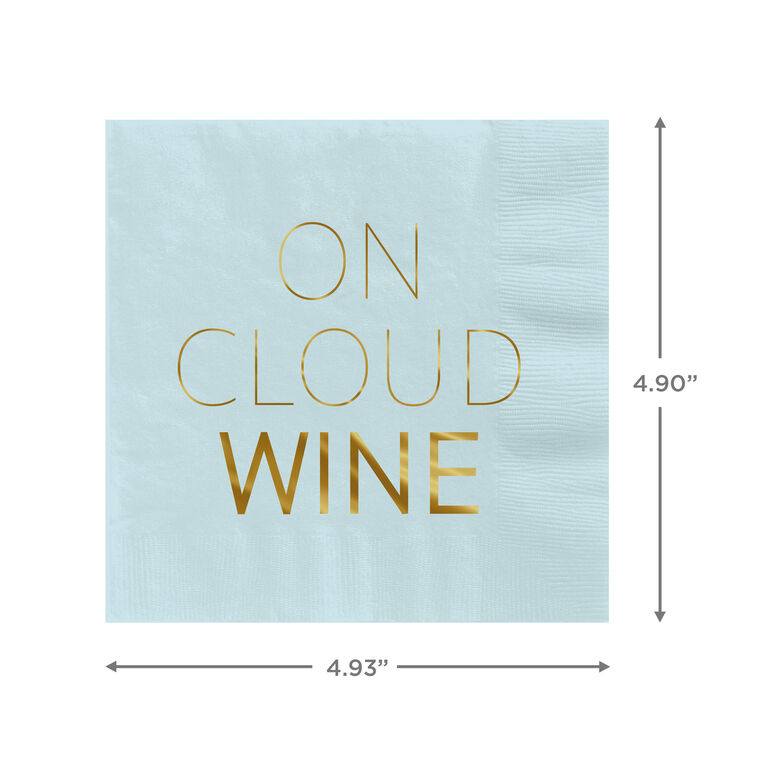 Hallmark Blue "On Cloud Wine" Cocktail Napkins Set Of 16