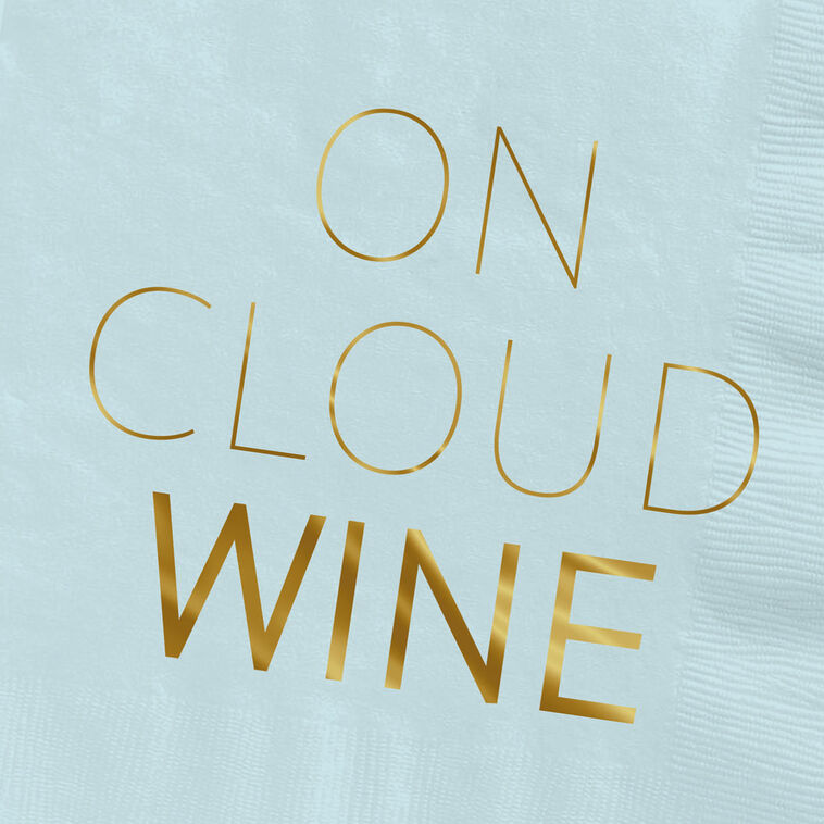 Hallmark Blue "On Cloud Wine" Cocktail Napkins Set Of 16