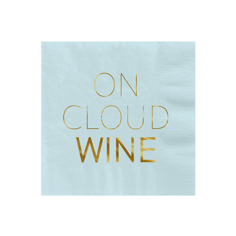 hallmark Blue "On Cloud Wine" Cocktail Napkins Set of 16