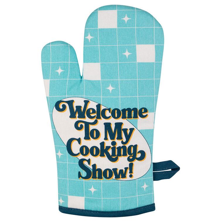 hallmark Blue Q Welcome To My Cooking Show Funny Oven Mitt