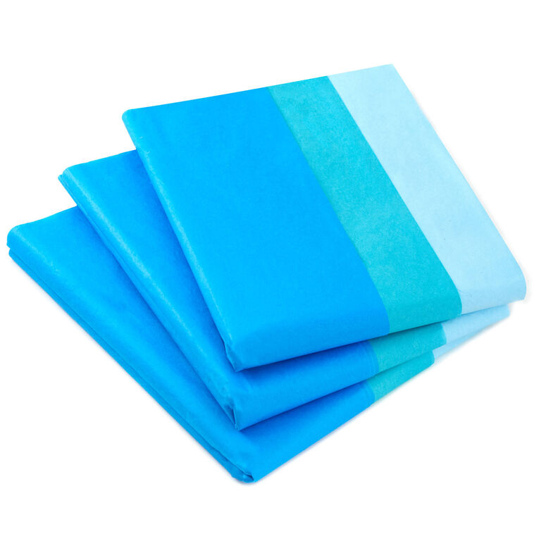 hallmark Blue/Turquoise/Light Blue 3-Pack Bulk Tissue Paper 90 sheets