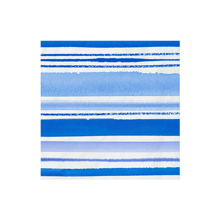 hallmark Blue Watercolor Stripe Cocktail Napkins Set of 16