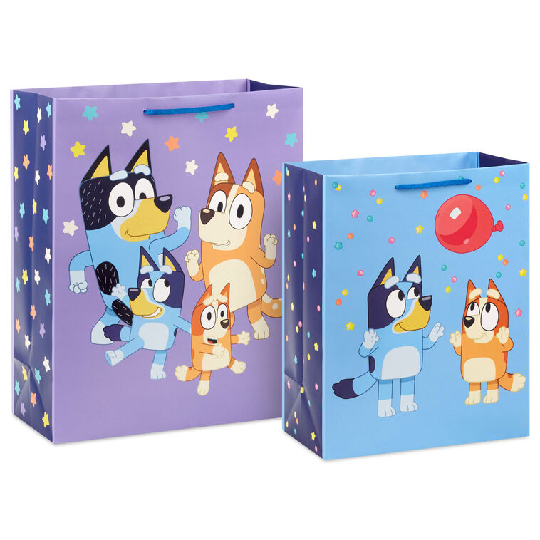 hallmark Bluey Party Fun 2-Pack Birthday Gift Bag Bundle