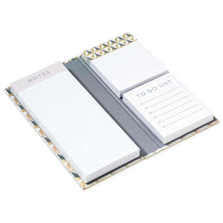 Hallmark Blush Pink And Gray Geometric Folio And Memo Pad Set