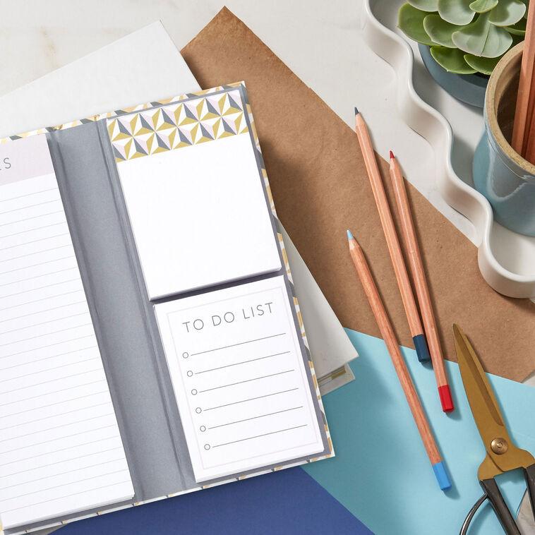 Hallmark Blush Pink And Gray Geometric Folio And Memo Pad Set