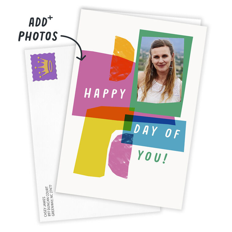 Hallmark Bold And Bright Abstract Shapes Custom Birthday Card
