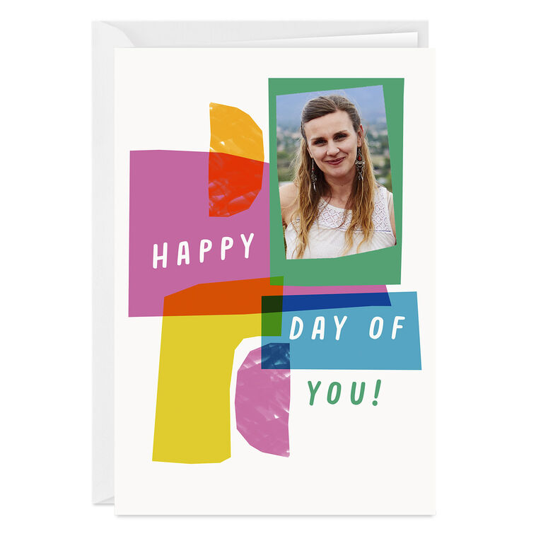 hallmark Bold and Bright Abstract Shapes Custom Birthday Card