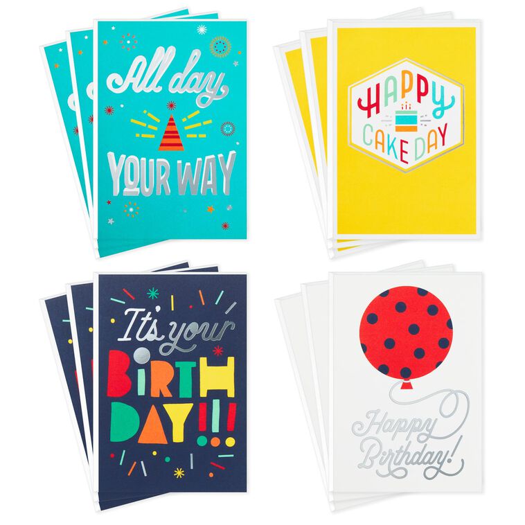hallmark Bold and Bright Assorted Birthday Cards Pack of 12