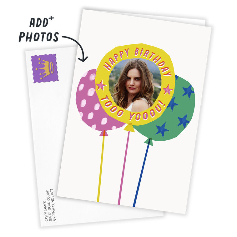 Hallmark Bold And Bright Balloons Custom Birthday Card