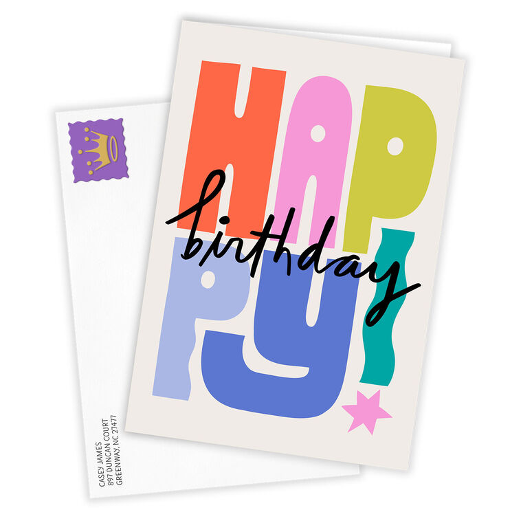 Hallmark Bold And Bright Happy Custom Birthday Card