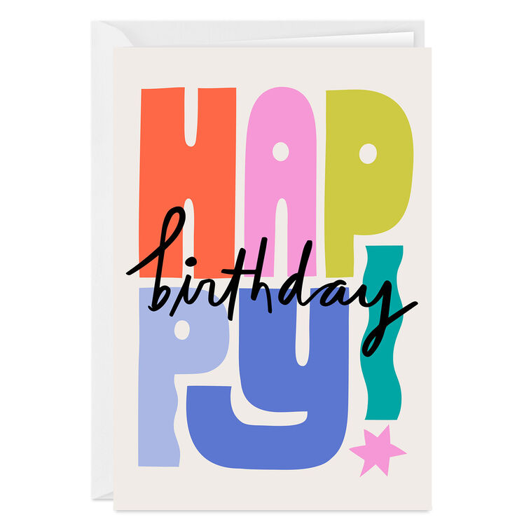 hallmark Bold and Bright Happy Custom Birthday Card