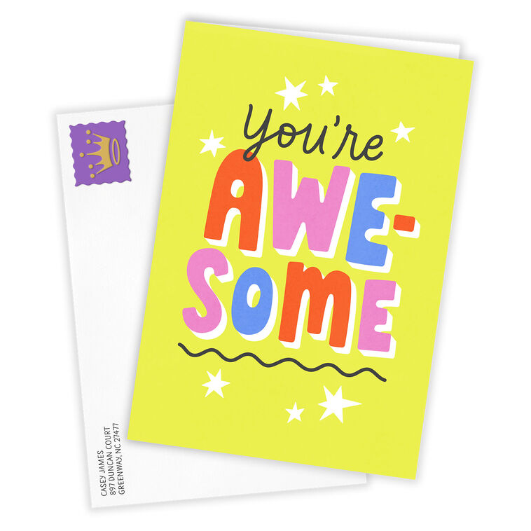 Hallmark Bold And Bright You're Awesome Blank Custom Card