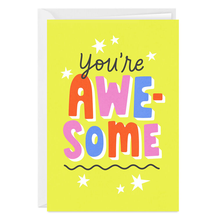 hallmark Bold and Bright You're Awesome Blank Custom Card