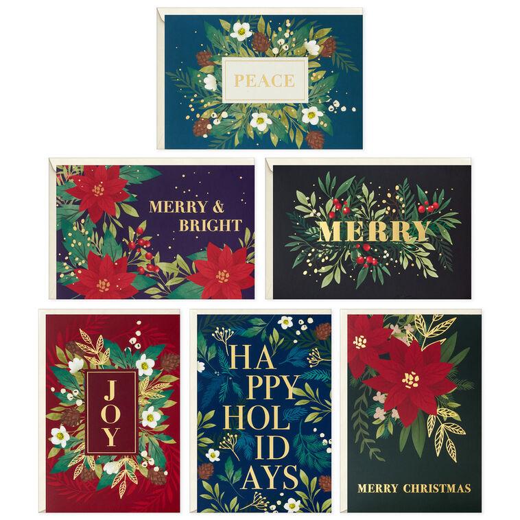 Hallmark Bold Florals Boxed Christmas Cards Assortment Pack Of 72