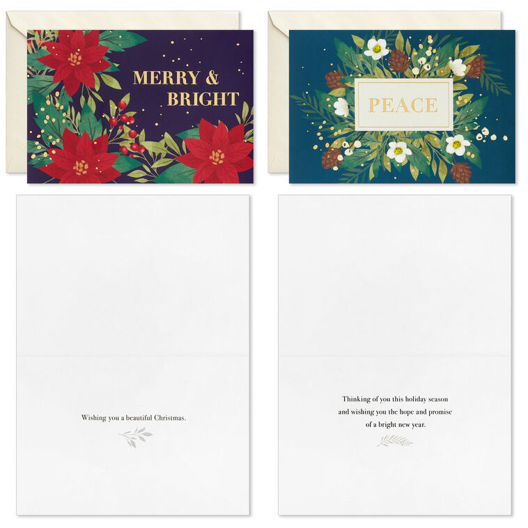 Hallmark Bold Florals Boxed Christmas Cards Assortment Pack Of 72