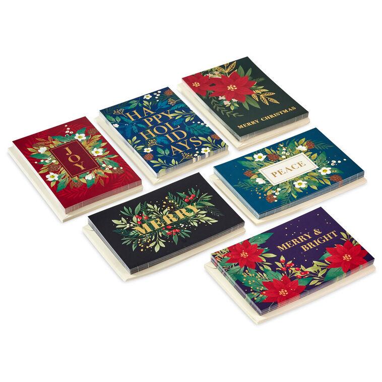 hallmark Bold Florals Boxed Christmas Cards Assortment Pack of 72