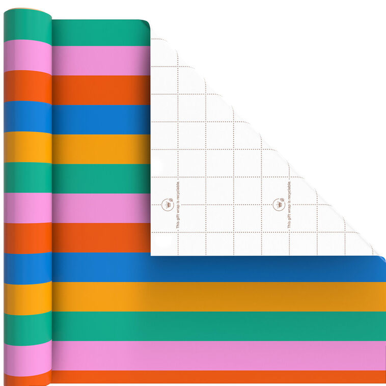 hallmark Bold Modern Stripes Wrapping Paper Mini Roll 38.8 sq. ft