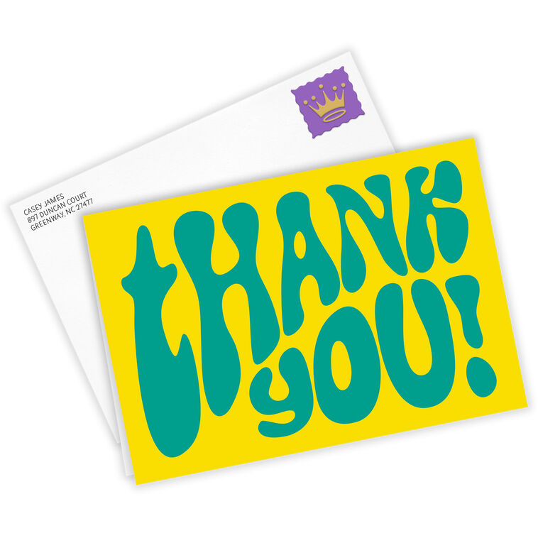 Hallmark Bold Retro Lettering Custom Thank You Card